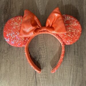 Coral sequined Mickey Mouse ears from Walt Disney World